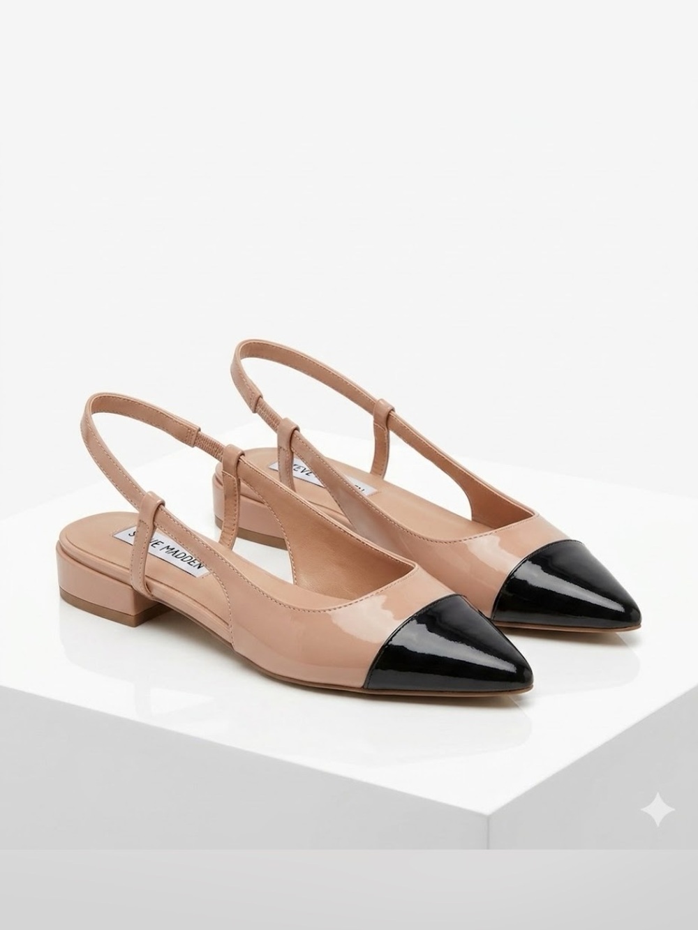 NWOT Steve Madden Allure Tan And Black Slingback Heels